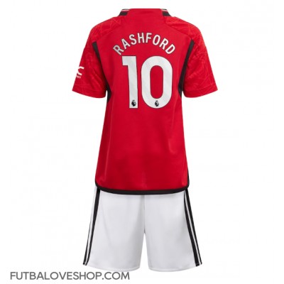 Dres Manchester United Marcus Rashford #10 Domáci pre deti 2023-24 Krátky Rukáv (+ trenírky)